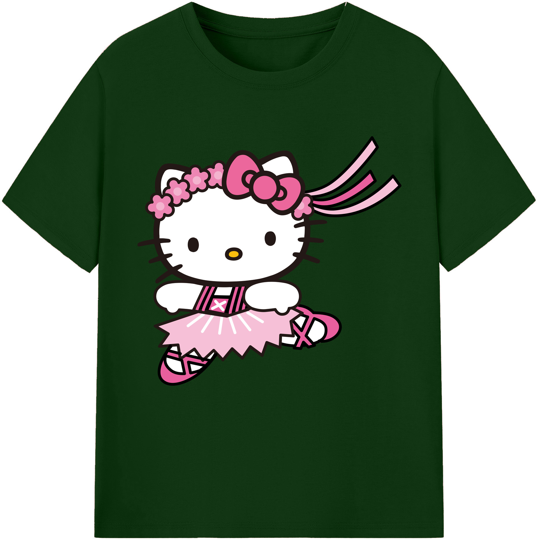 （画像用） Hello Kitty ハローキティ 綿100％半袖Tシャツ（フロントプリント）